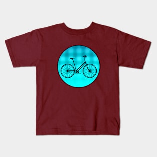 Blue Polka Dot Bike Kids T-Shirt